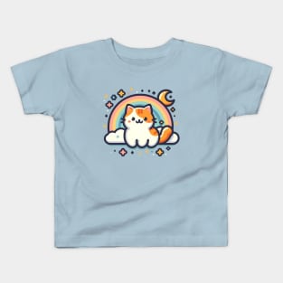 Cute Cat and Rainbow Kawaiii Kids T-Shirt